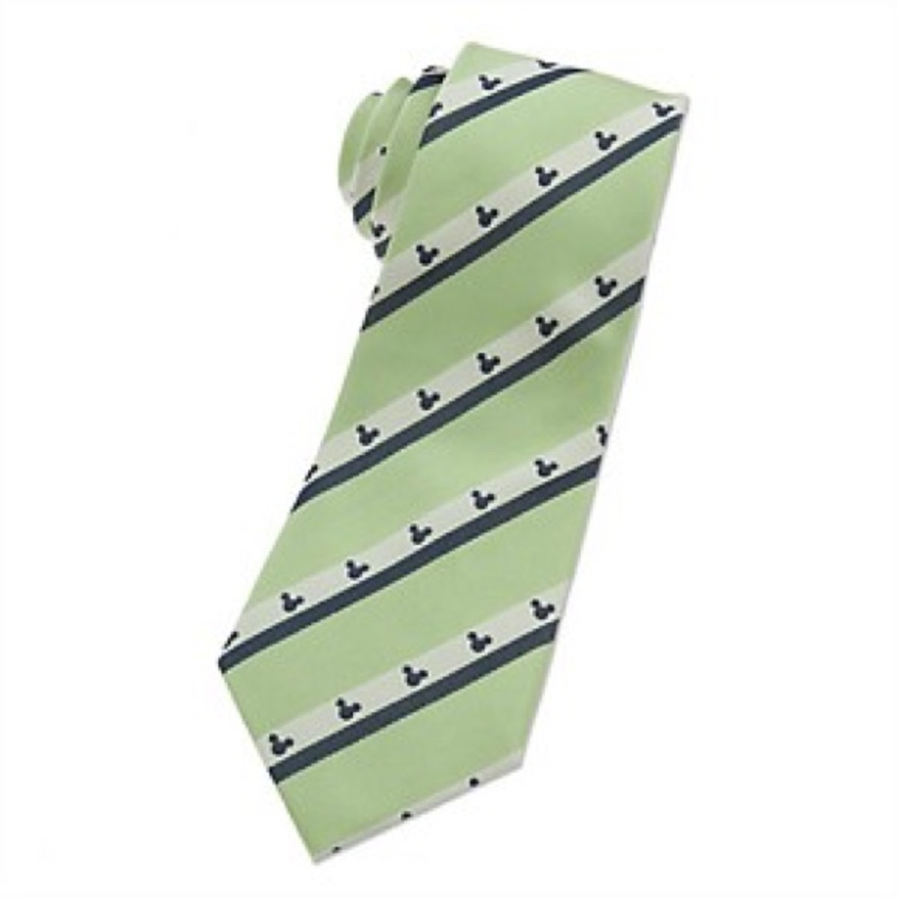 Disney Silk Tie - Mickey Mouse - Icons And Stripes Lime Green mens cruise line